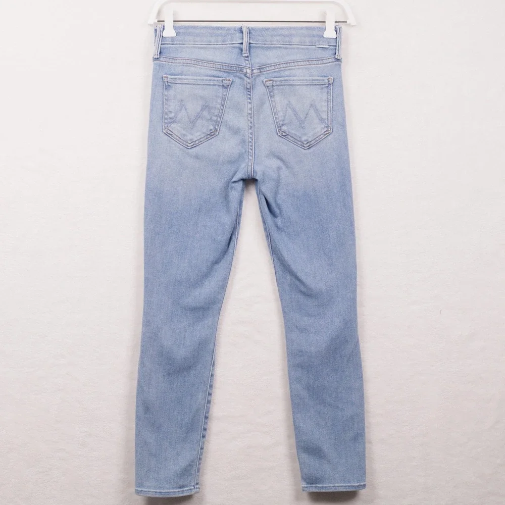 MOTHER The Looker Crop Swimming Pool Sunday Denim Jeans Blue Sz 24 - Picture 6 of 11